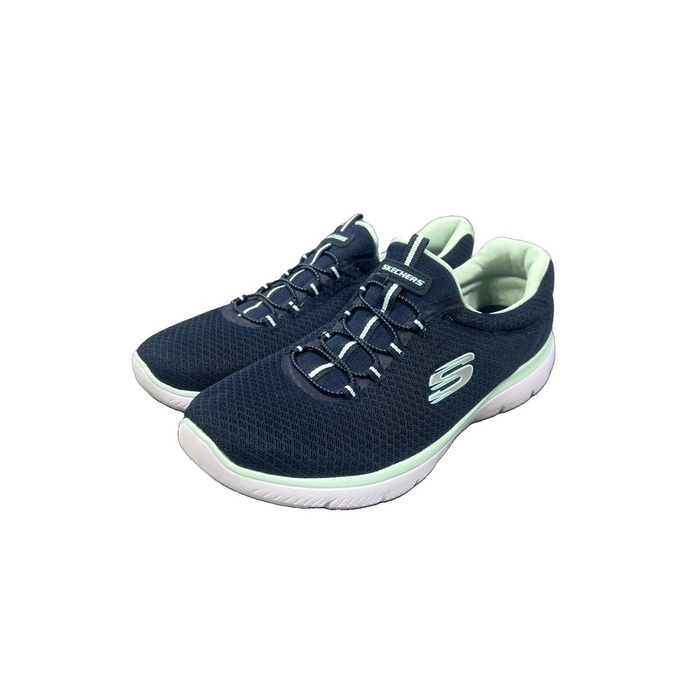 Skechers Slip On Shoes Womens 10 Relaxed Fit Air Cooled Memory Foam Navy Walking